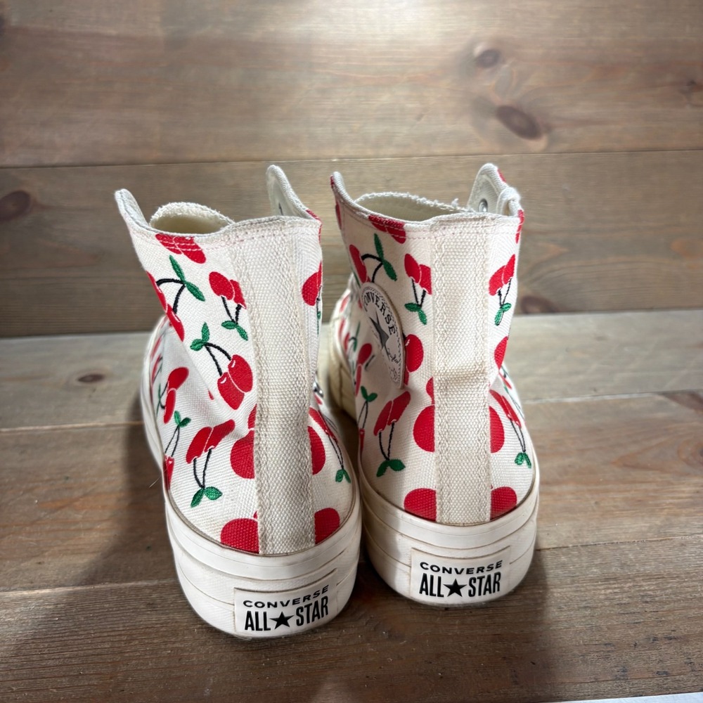 Converse Chuck Taylor Lift Womens size 10 shoes White Cherry Platform sneakers - Picture 4 of 9